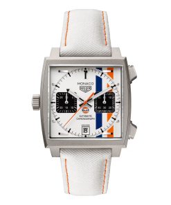 TAG Heuer Monaco Chronograph X Gulf 39mm Limited Edition Mens Watch White CAW218G.EB0393