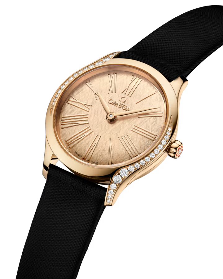 Omega De Ville Mini Trésor 26mm Yellow Dial with Diamonds Moonshine�?18k Rose Gold Strap 428.57.26.60.99.001 - Image 3