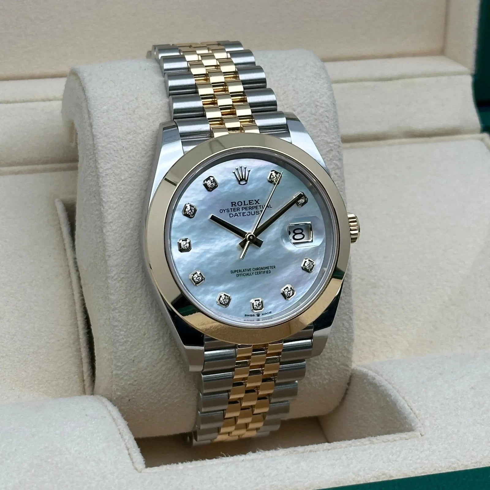 Rolex Datejust 41mm 126303 White MOP Diamond Jubilee Steel and Yellow Gold - Image 8