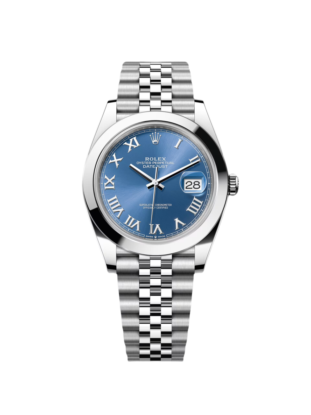 Rolex Datejust 41mm 126300 Blue Roman Oyster Stainless Steel Watch - Image 2