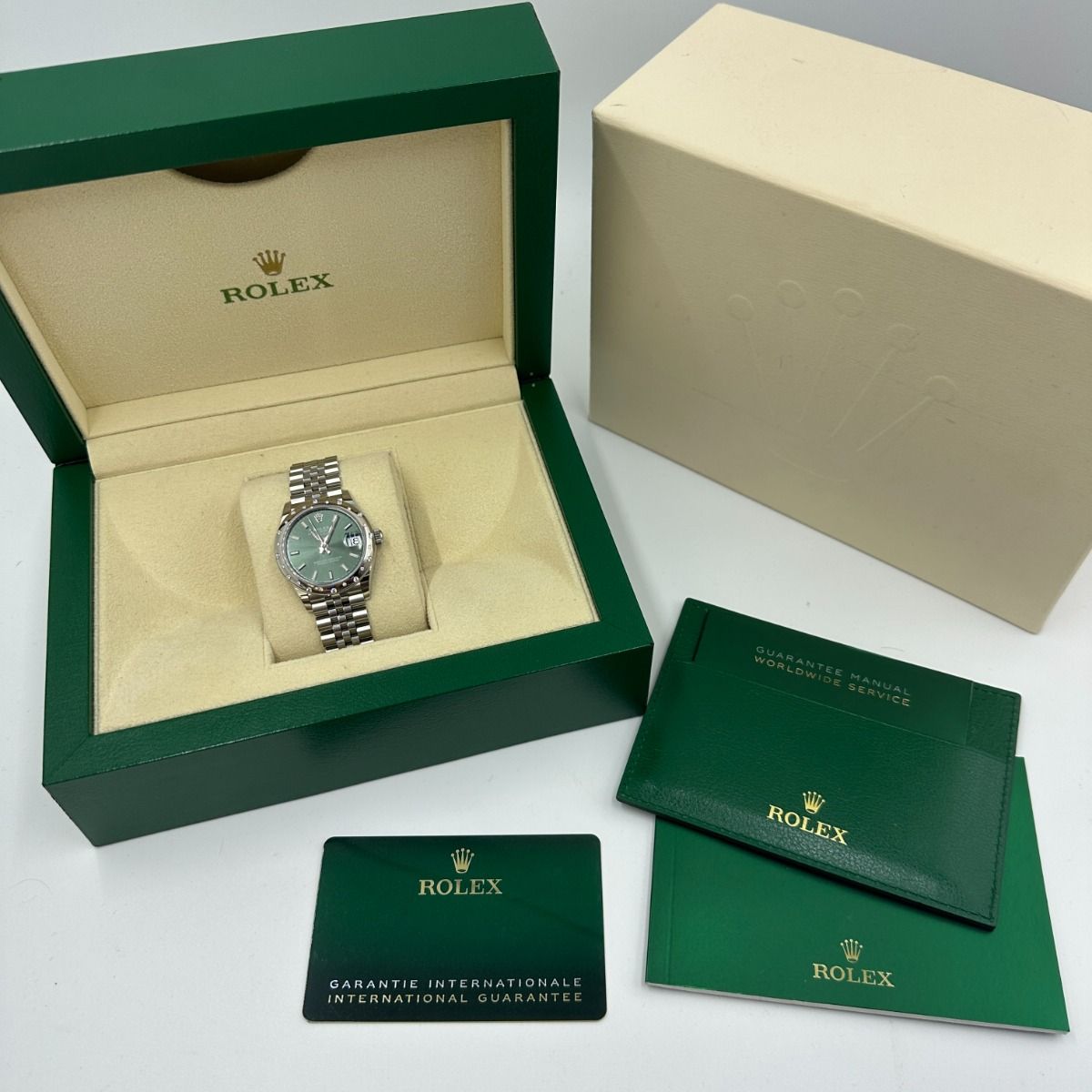 Rolex Datejust m278344-0019/0020 Mint Green Dial 31mm Domed Diamond Oyster Watch - Image 6