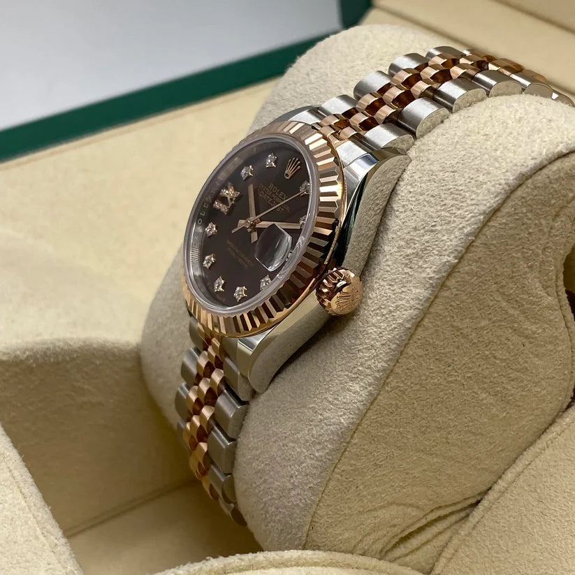 Rolex Lady-Datejust 28mm 279171 Chocolate Diamond Set Oyster Stainless Steel and Rose Gold - Image 8