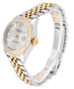 Alternative view of Rolex Lady-Datejust 28mm 279383RBR Silver Dial Yellow Rolesor Oyster Bracelet