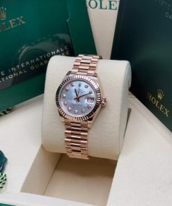Alternative view of Rolex Lady-Datejust 28mm 279175 Mother-of-Pearl Dial President Everose Gold