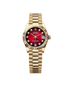 Rolex Datejust m278278-0049 31mm Red Ombre Dial 18k Yellow Gold