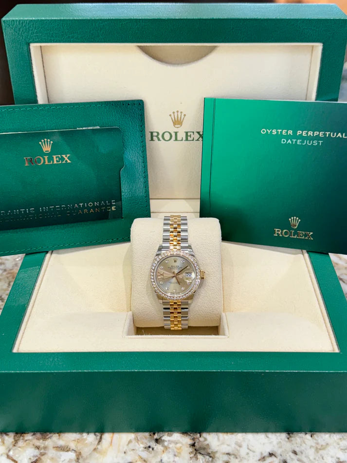 Rolex Lady-Datejust 28mm 279383RBR Champagne Diamond Dial Yellow Rolesor Oyster Bracelet - Image 3