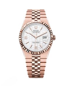 Rolex Land-Dweller 127335-0001 White Honeycomb Dial Everose Jubilee Bracelet 40mm